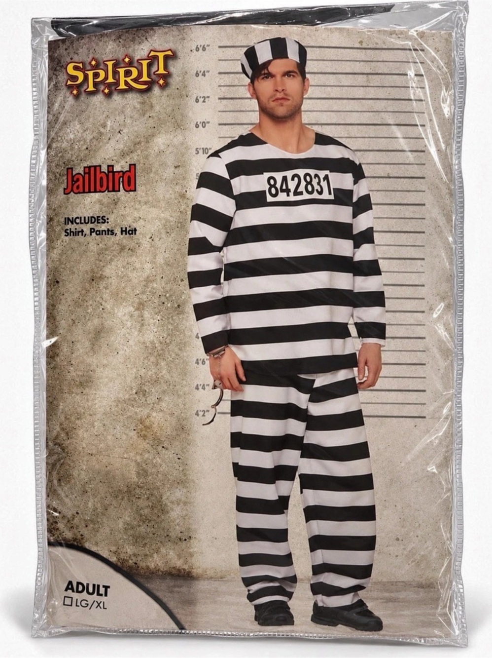 Spirit Halloween Jailbird Costume Black & White XL